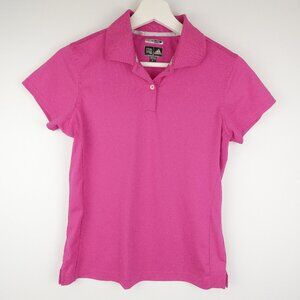 Adidas Golf Shirt Women Small Fuscia Pink Short Sleeve Polo Top Climalite Logo